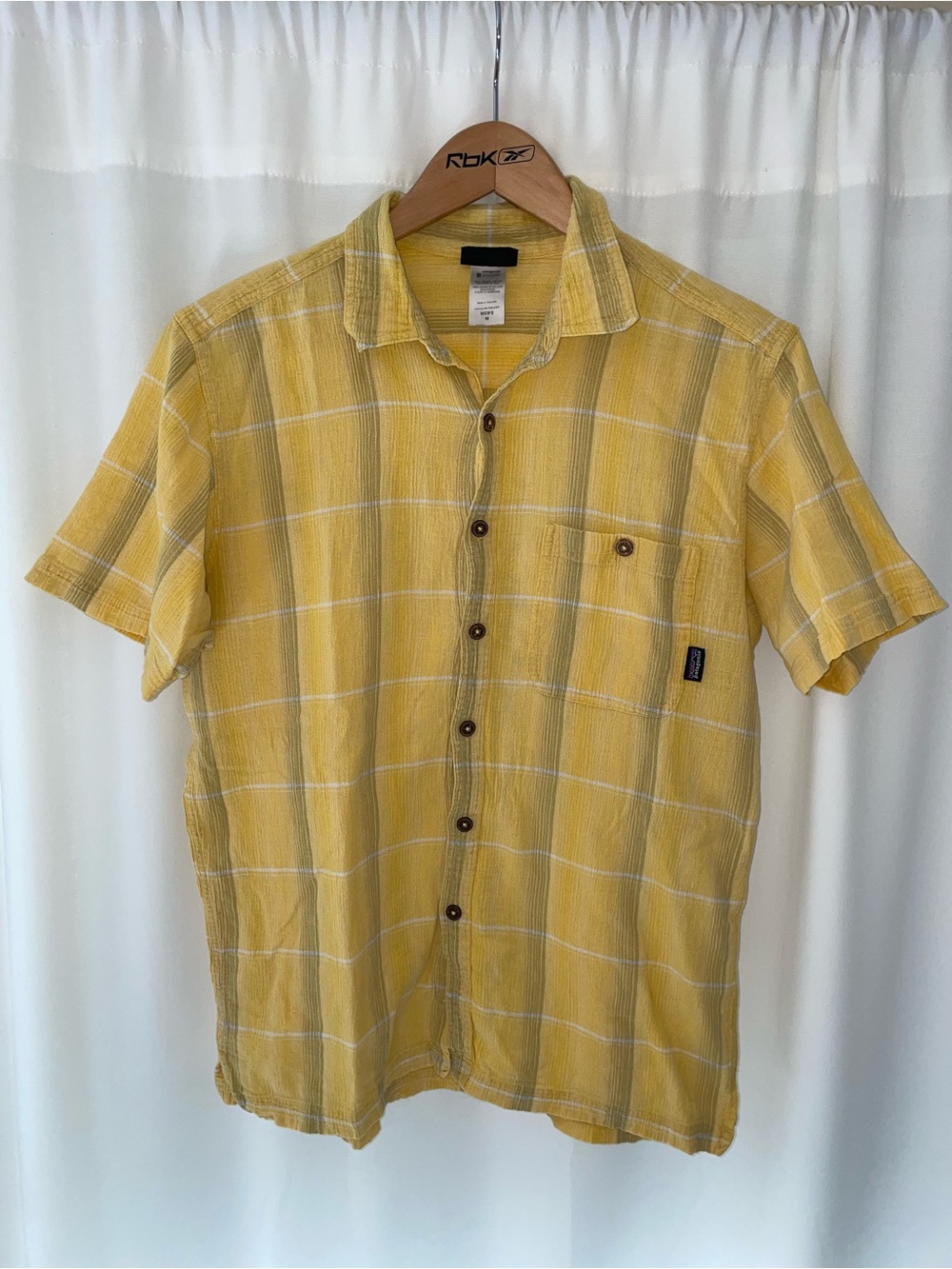 Patagonia A/C shirt vintage yellow plaid collared button down t men’s M medium
